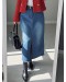 DENIM SLIT MIDI SKIRT